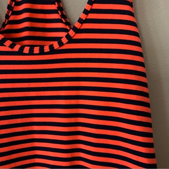 Lululemon Neon Orange and Black Striped Racerback Tank Size 4 - Picture 7 of 9